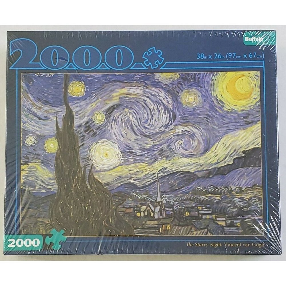Buffalo Games The Starry Night 2000 Piece Puzzle New van Gogh 38x26 USA Made